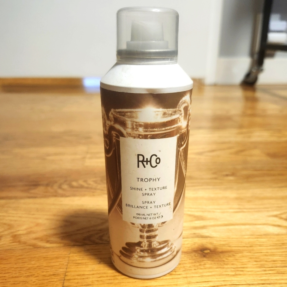 R+Co Trophy Shine + Texture Spray - Brown and White
